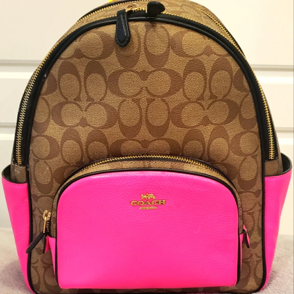 Coach | Bags | Coach Womens Court Backpack Signature Canvas 